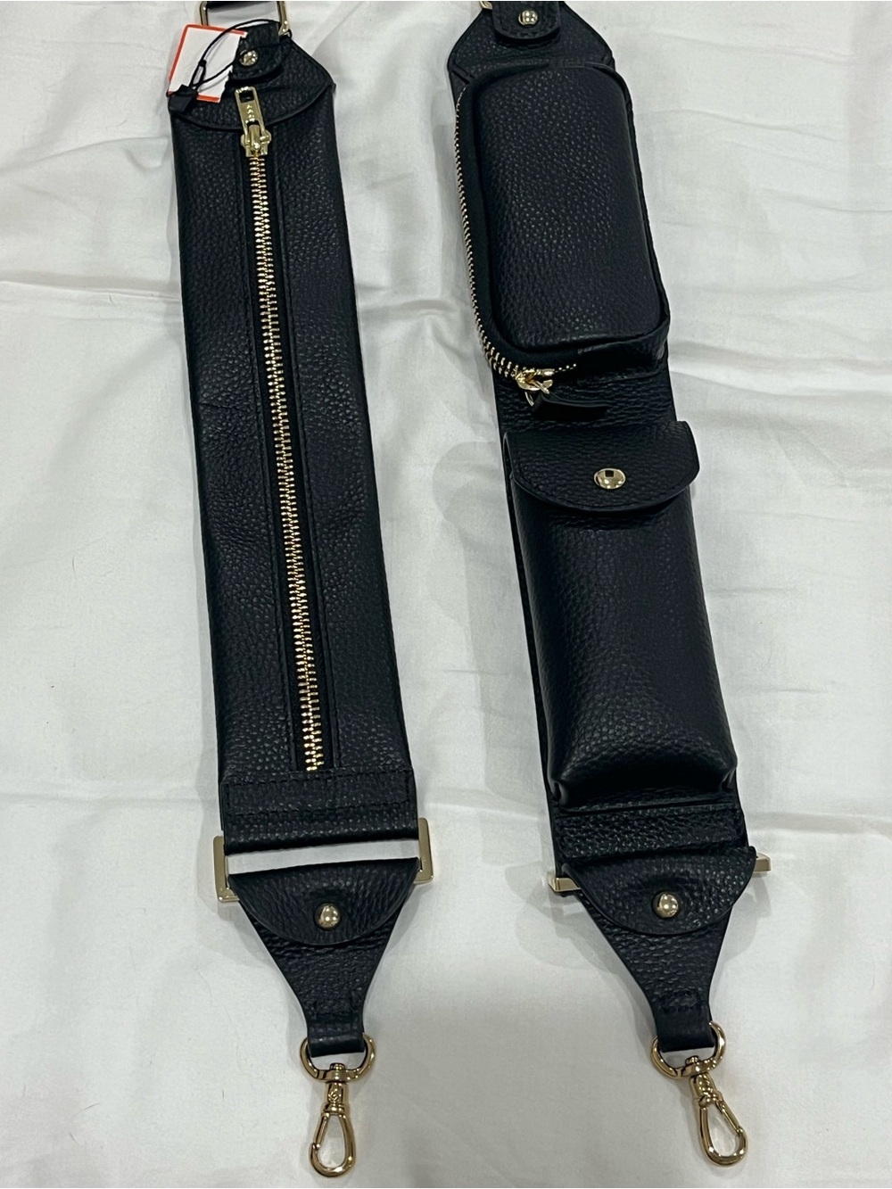 Bandolier Black Leather Crossbody Card & Strap Organizer - Picture 3 of 8